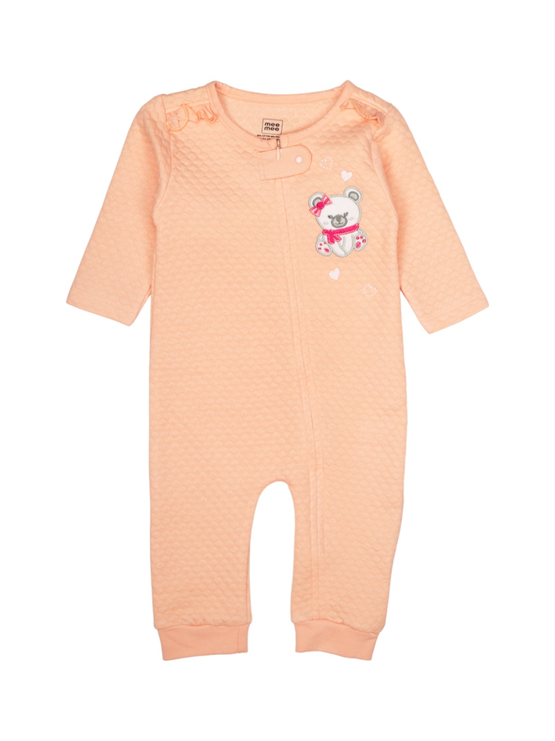 

MeeMee Girls Peach-Coloured Solid Romper