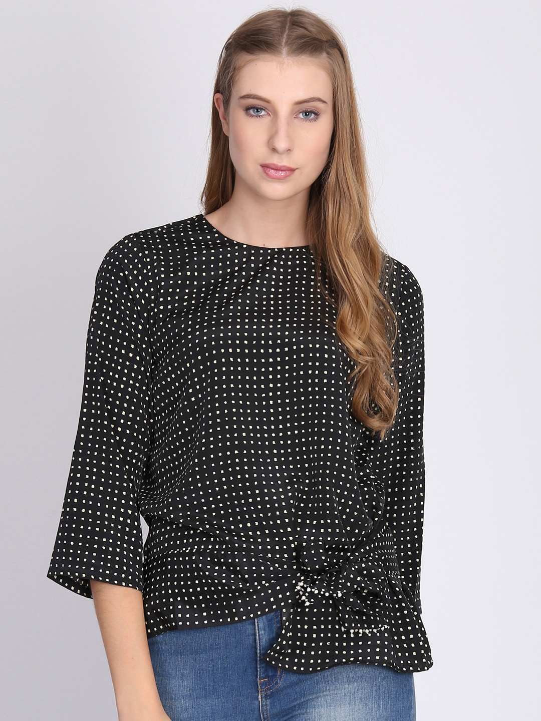 

NIZA Women Black Printed Top