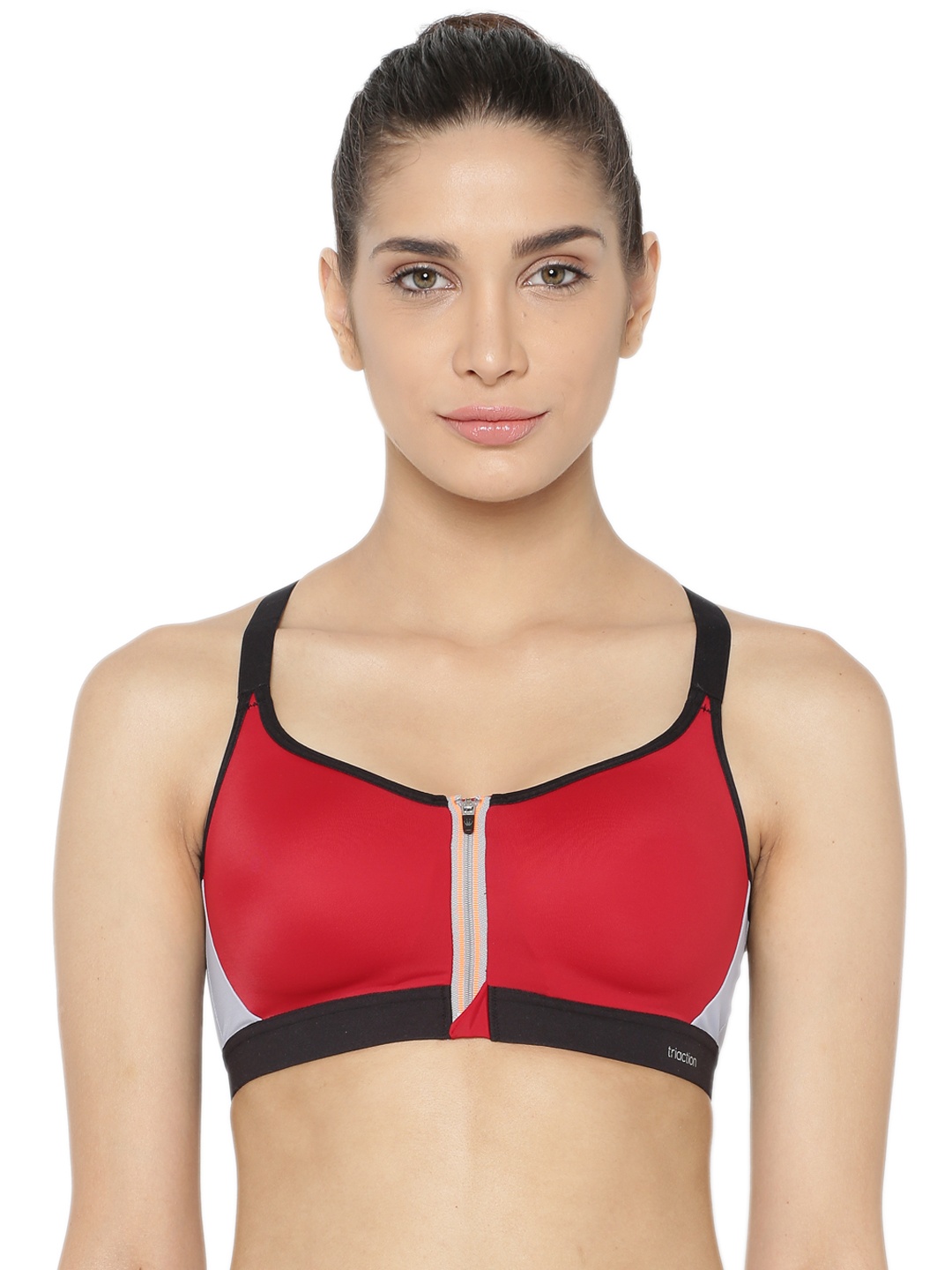 

Triumph Triaction 125 Padded Wireless Front Open Extreme Bounce Control Sports Bra, Red