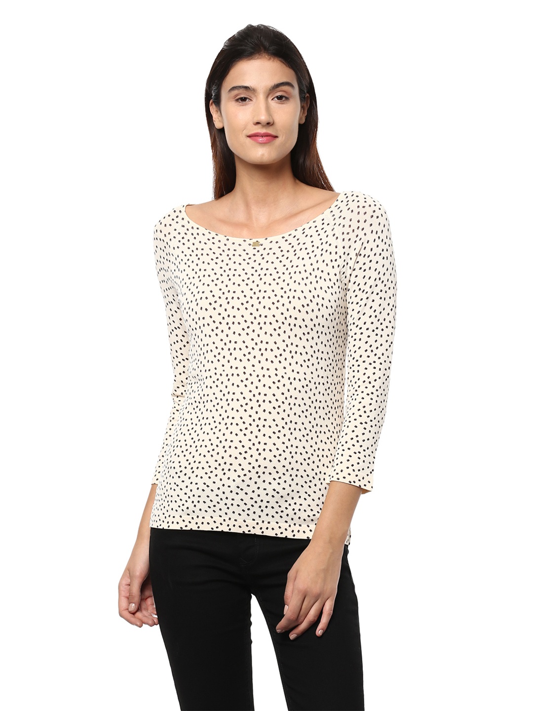 

Allen Solly Woman Women Beige Printed Top