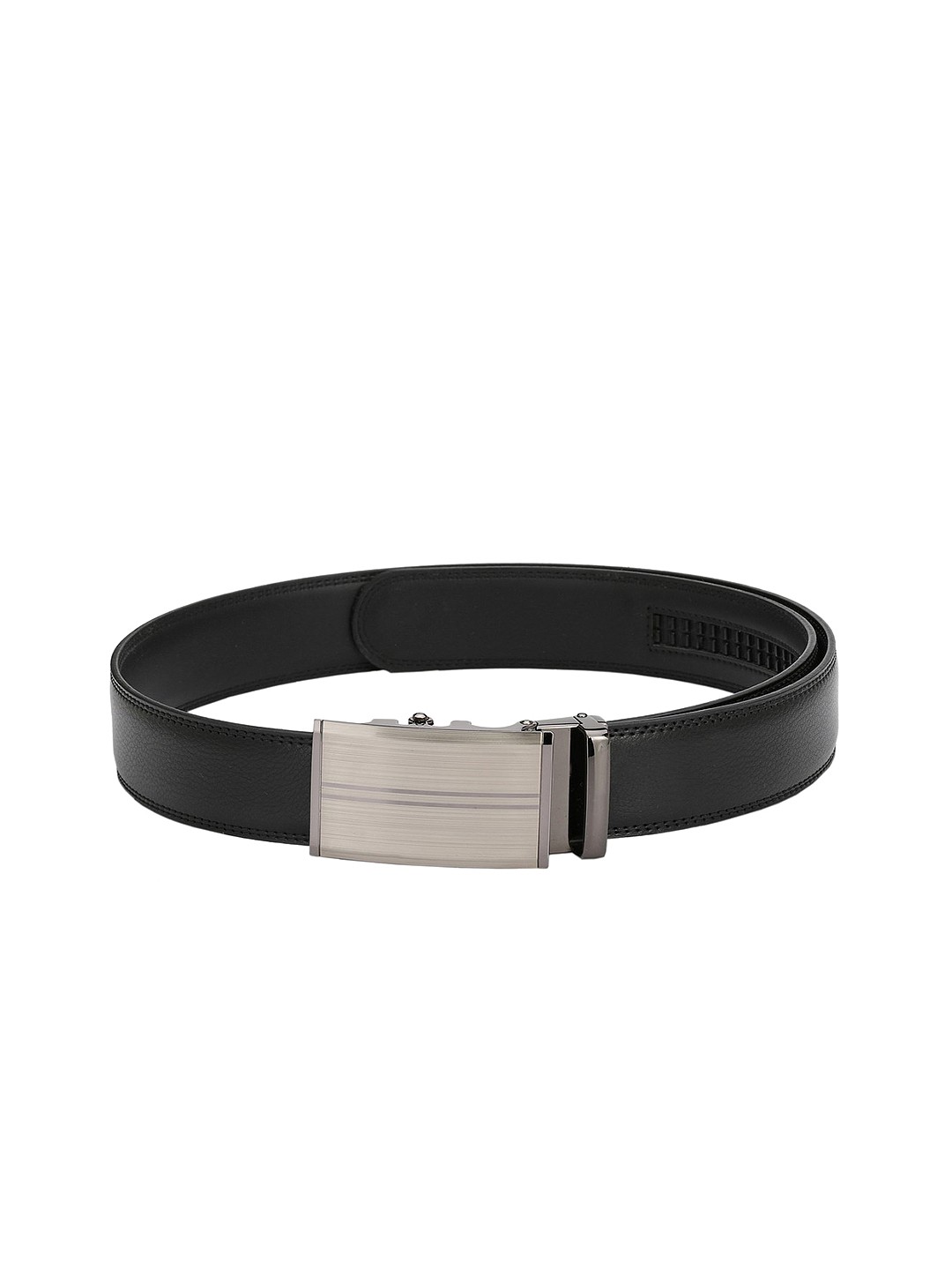 

Pacific Gold Men Black Solid Leather Belt
