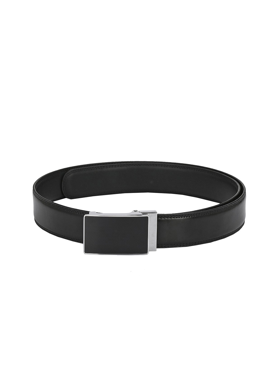 

Pacific Gold Men Black Genuine Leather Solid Belt