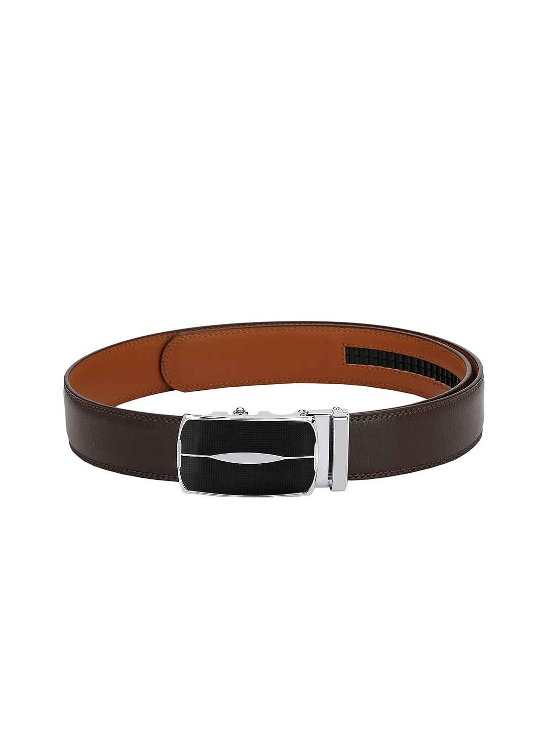 

Pacific Gold Men Brown Solid Leather Belt