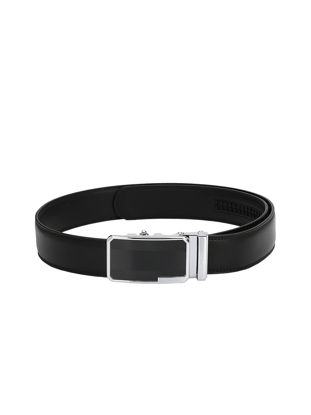 

Pacific Gold Men Black Leather Solid Belt