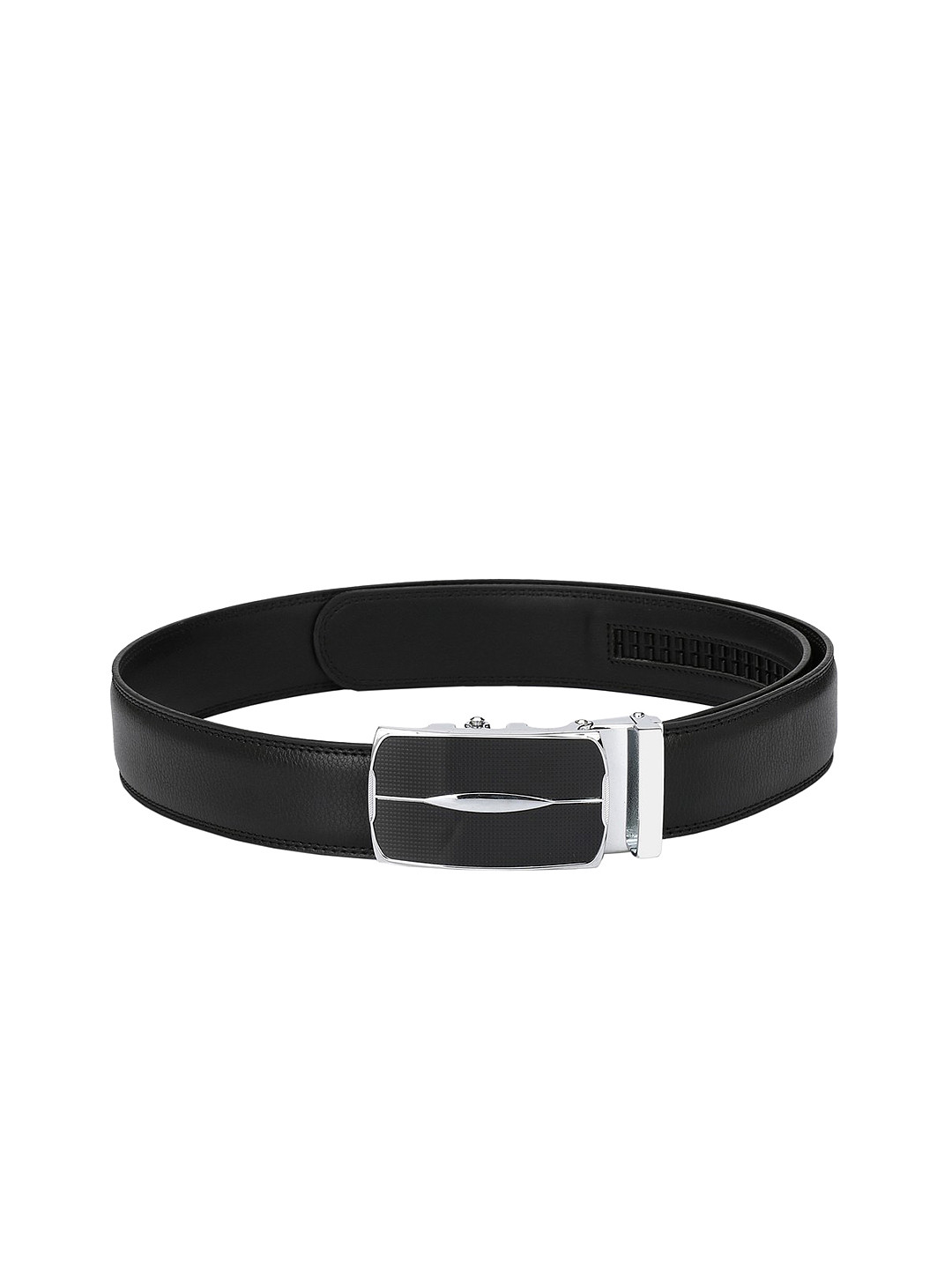 

Pacific Gold Men Black Solid Leather Belt