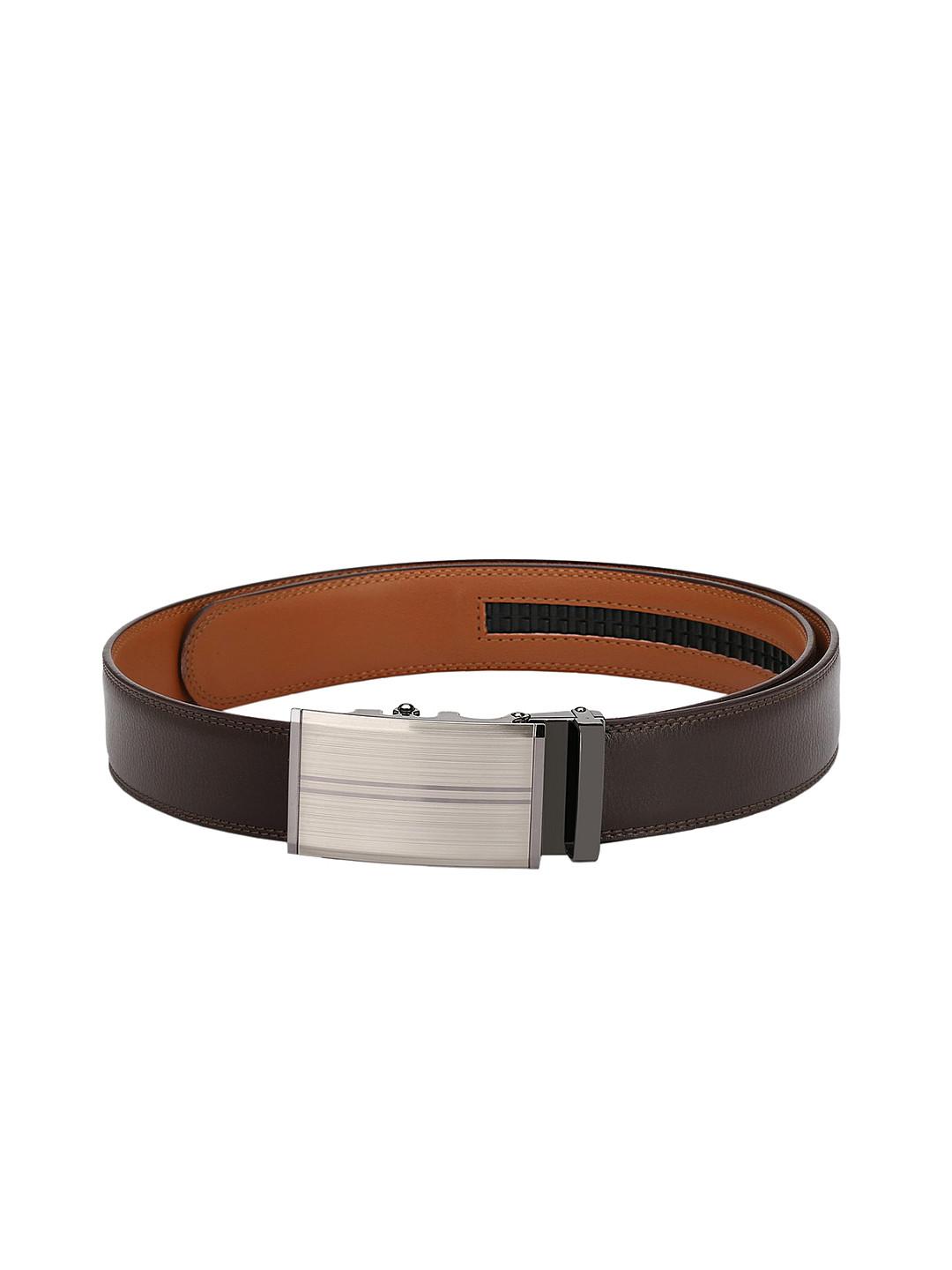 

Pacific Gold Men Brown Solid Leather Belt