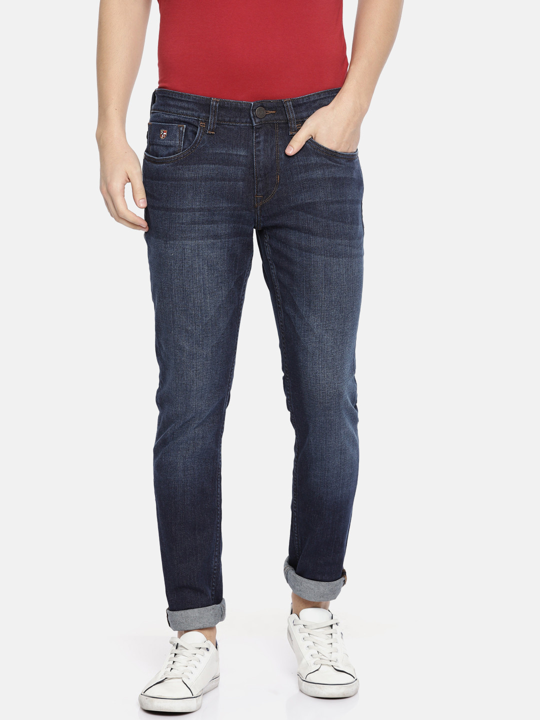 

U.S. Polo Assn. Denim Co. Men Blue Slim Tapered Fit Mid-Rise Clean Look Stretchable Jeans