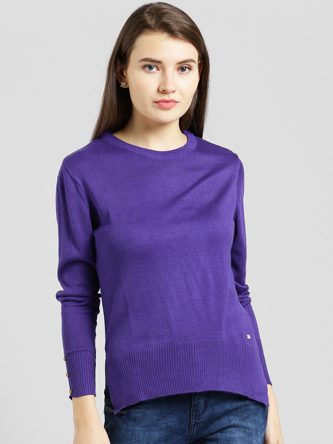

Taanz Women Purple Solid Pullover