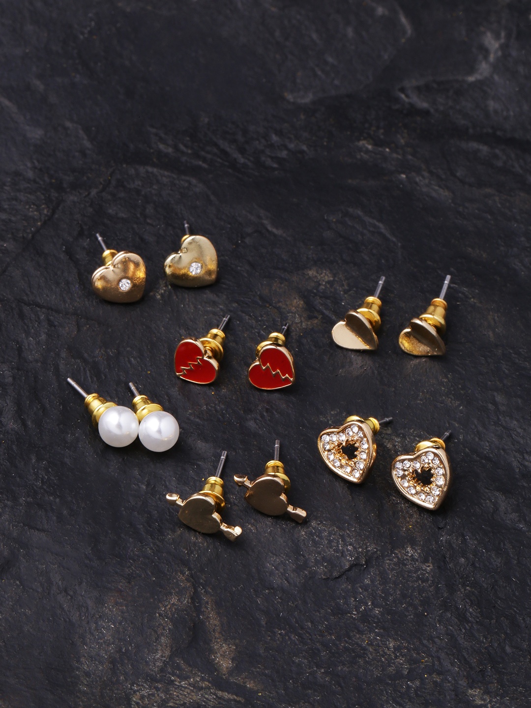 

Voylla Set of 6 Gold-Plated Handcrafted Contemporary Studs