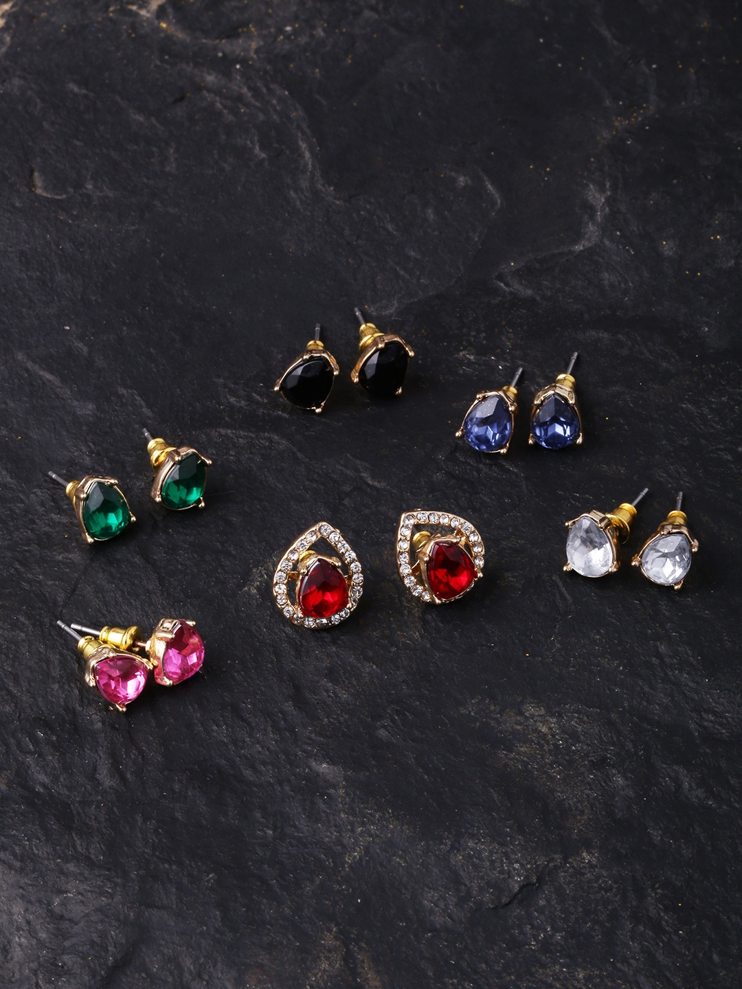 

Voylla Multicoloured Set Of 6 Contemporary Studs, Multi