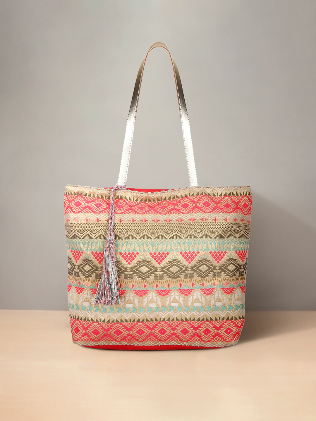 

Anekaant Multicoloured Textured Shoulder Bag, Multi