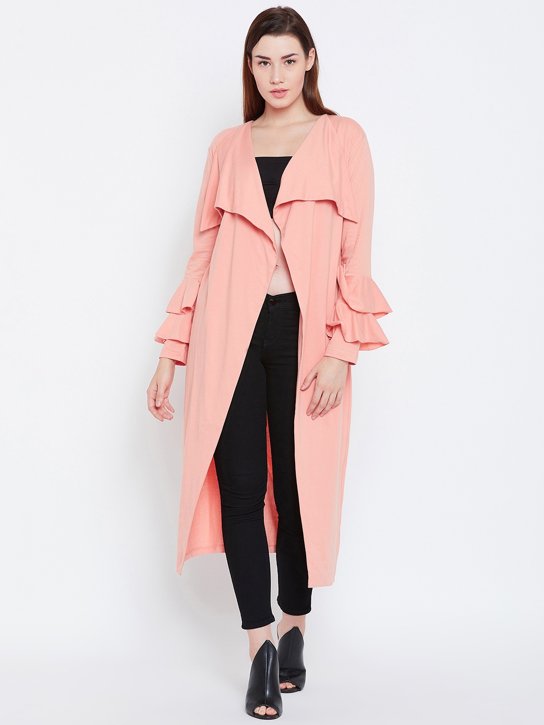 

Hypernation Pink Solid Open Front Shrug