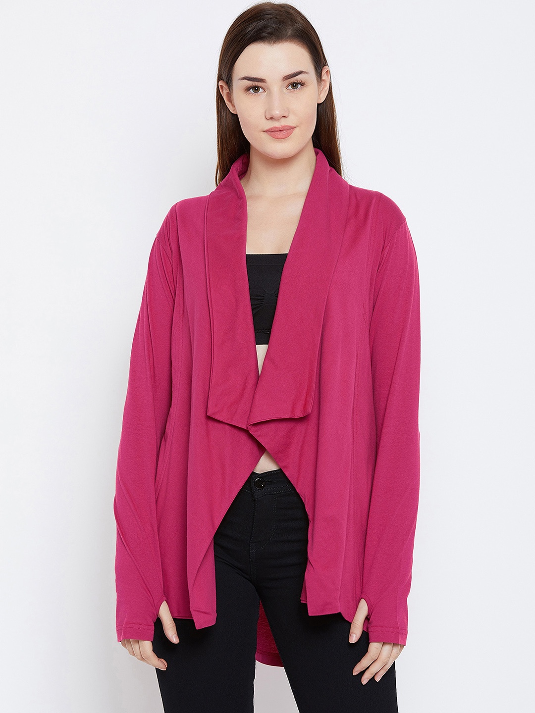 

Hypernation Fuchsia Solid Waterfall Shrug