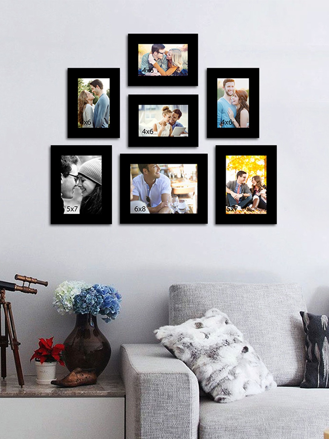 

Art Street Set of 7 Black Wall Photo Frames