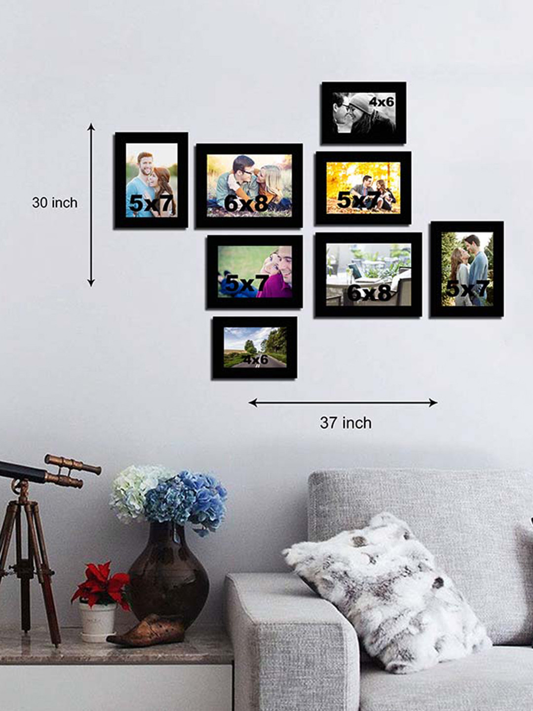 

Art Street Set of 8 Black Wall Photo Frames