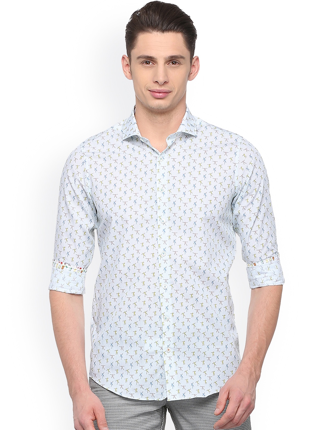 

SIMON CARTER LONDON Men White Regular Fit Printed Casual Shirt