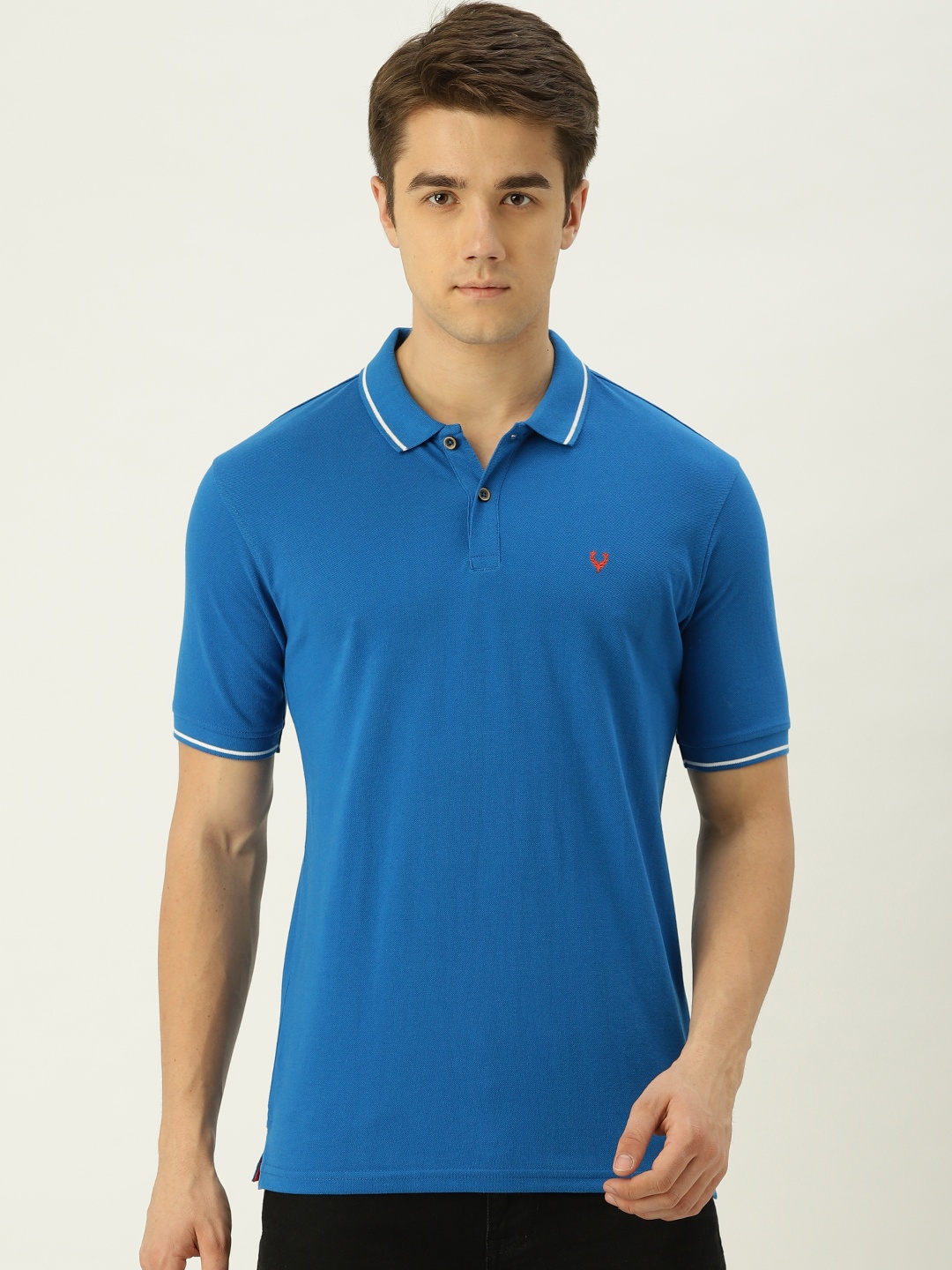 

Allen Solly Men Blue Solid Polo Collar T-shirt