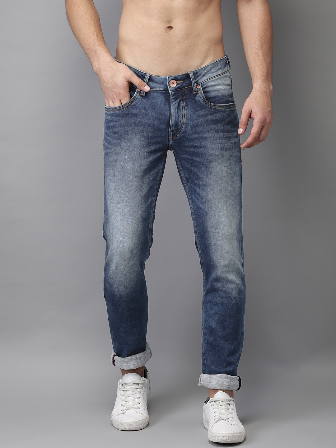 

Flying Machine Men Blue Jackson Skinny Fit Mid-Rise Clean Look Stretchable Jeans