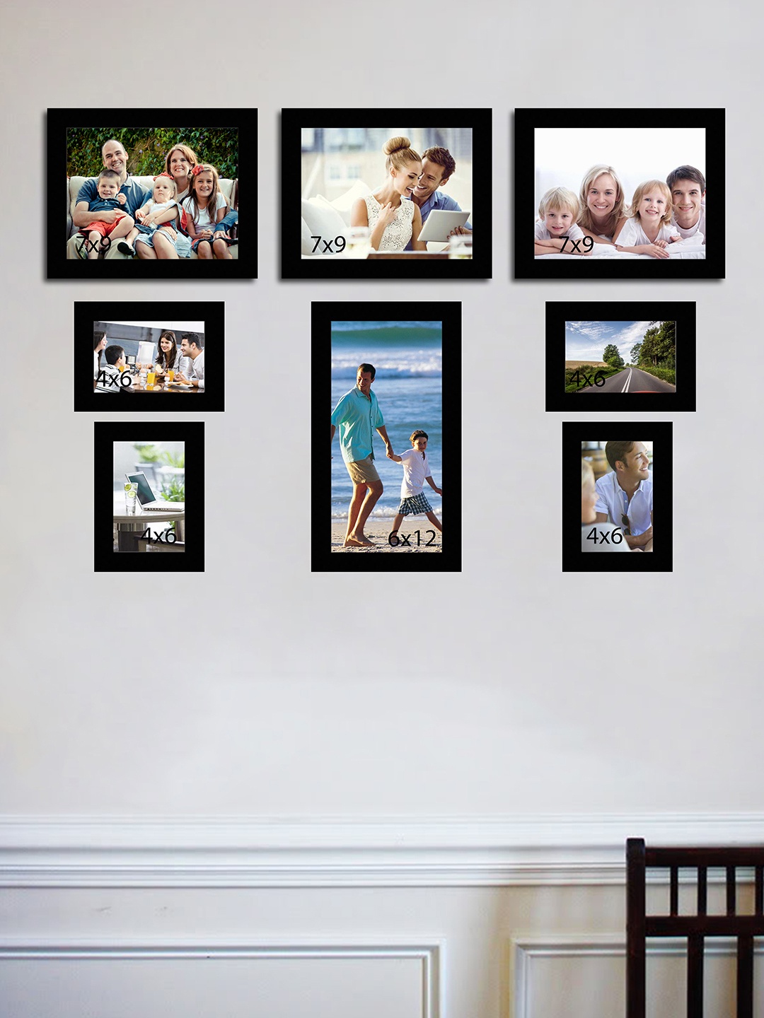 

Art Street Set of 8 Black Wall Photo Frames