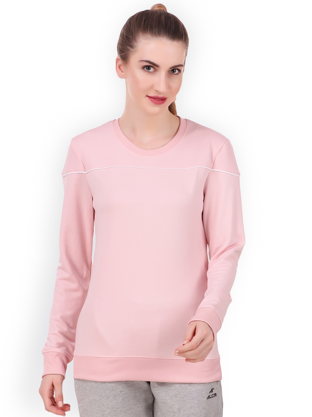 

Alcis Women Pink Solid Sweatshirt