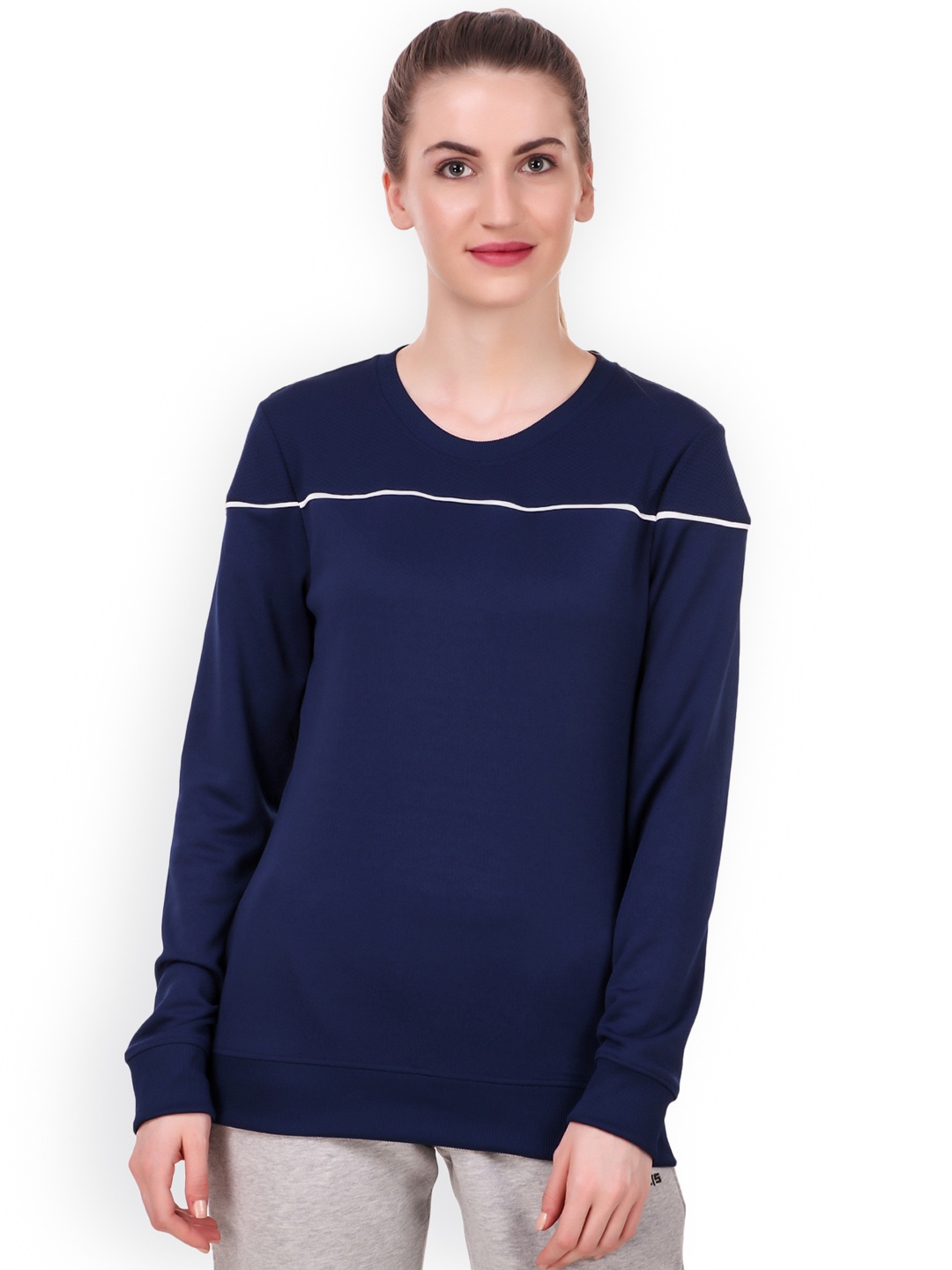 

Alcis Women Navy Blue Solid Sweatshirt