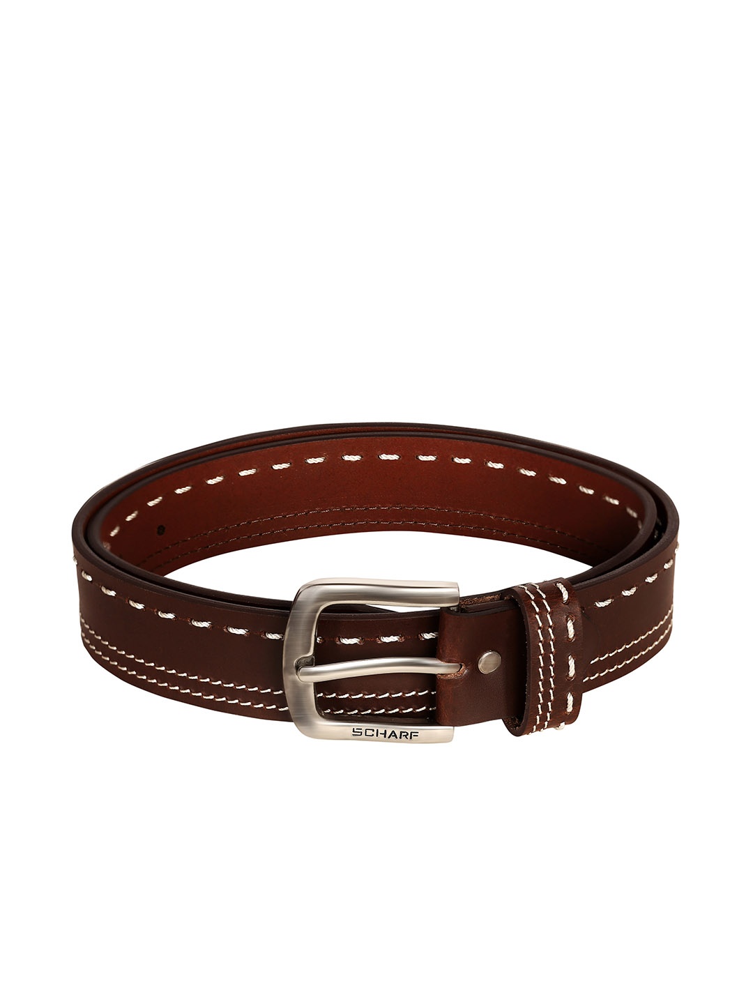 

SCHARF Men Brown Solid Leather Belt