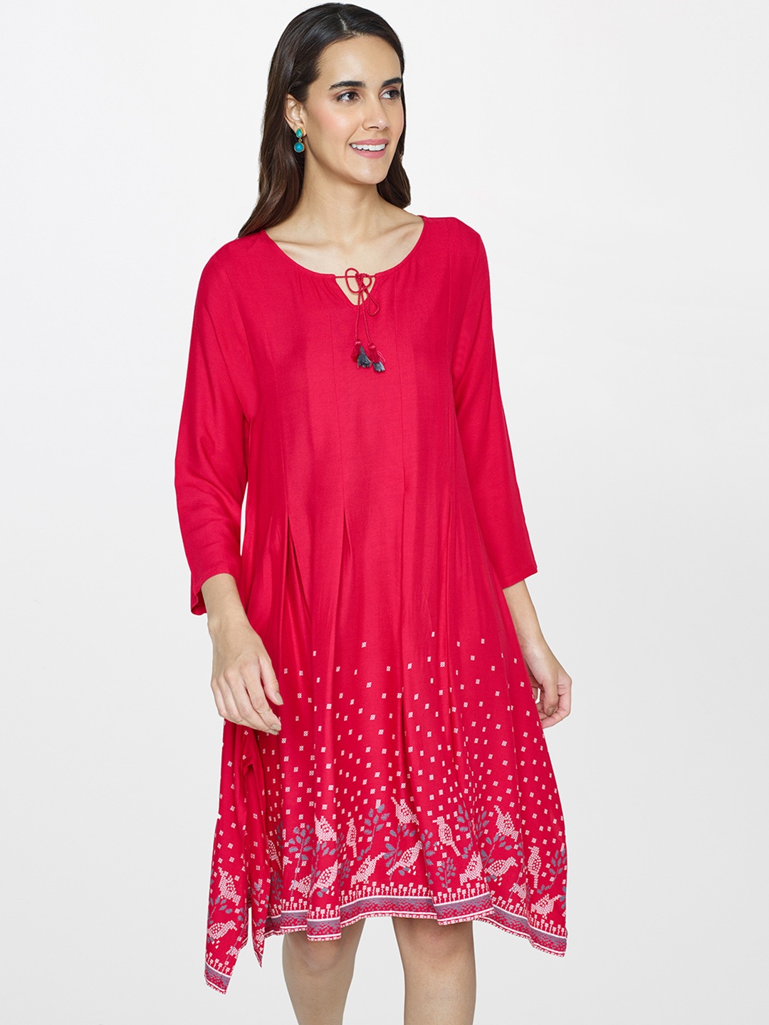 

Global Desi Magenta Printed Tunic