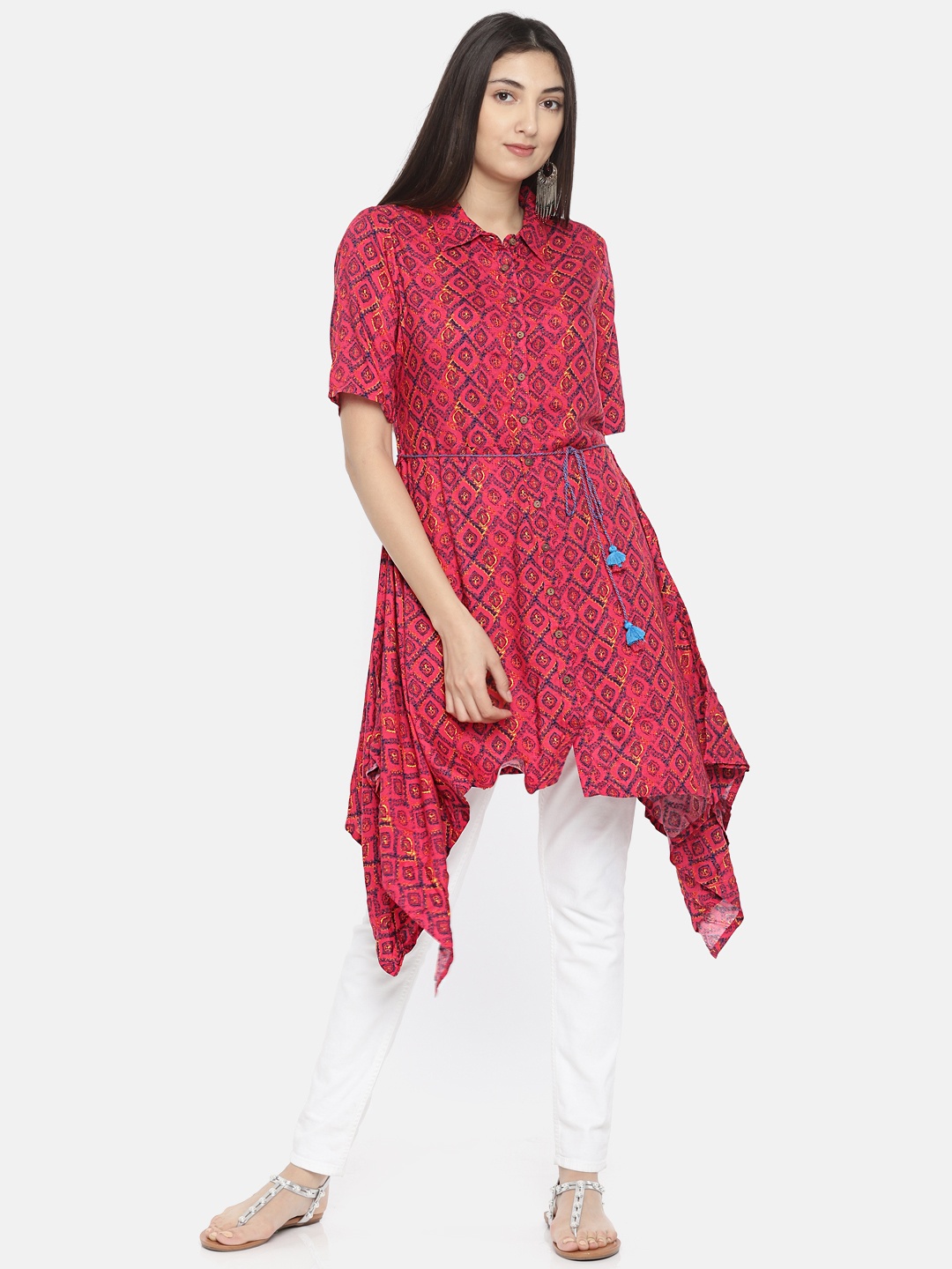 

Global Desi Women Pink Printed Tunic