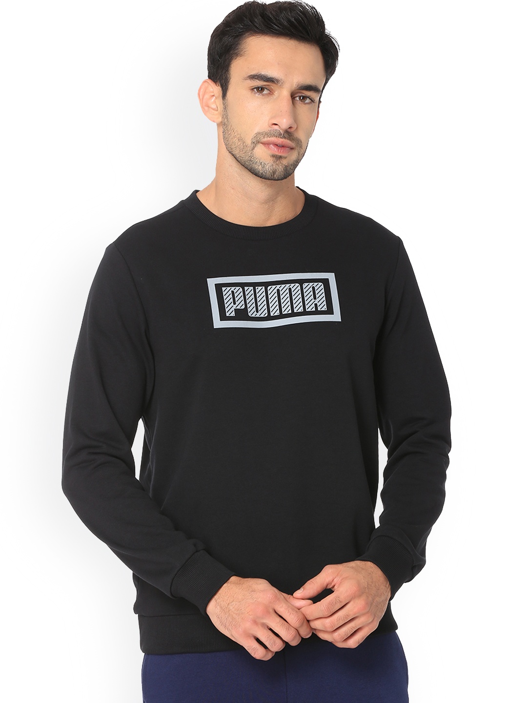 

Puma Men Black Printed Sweatshirt