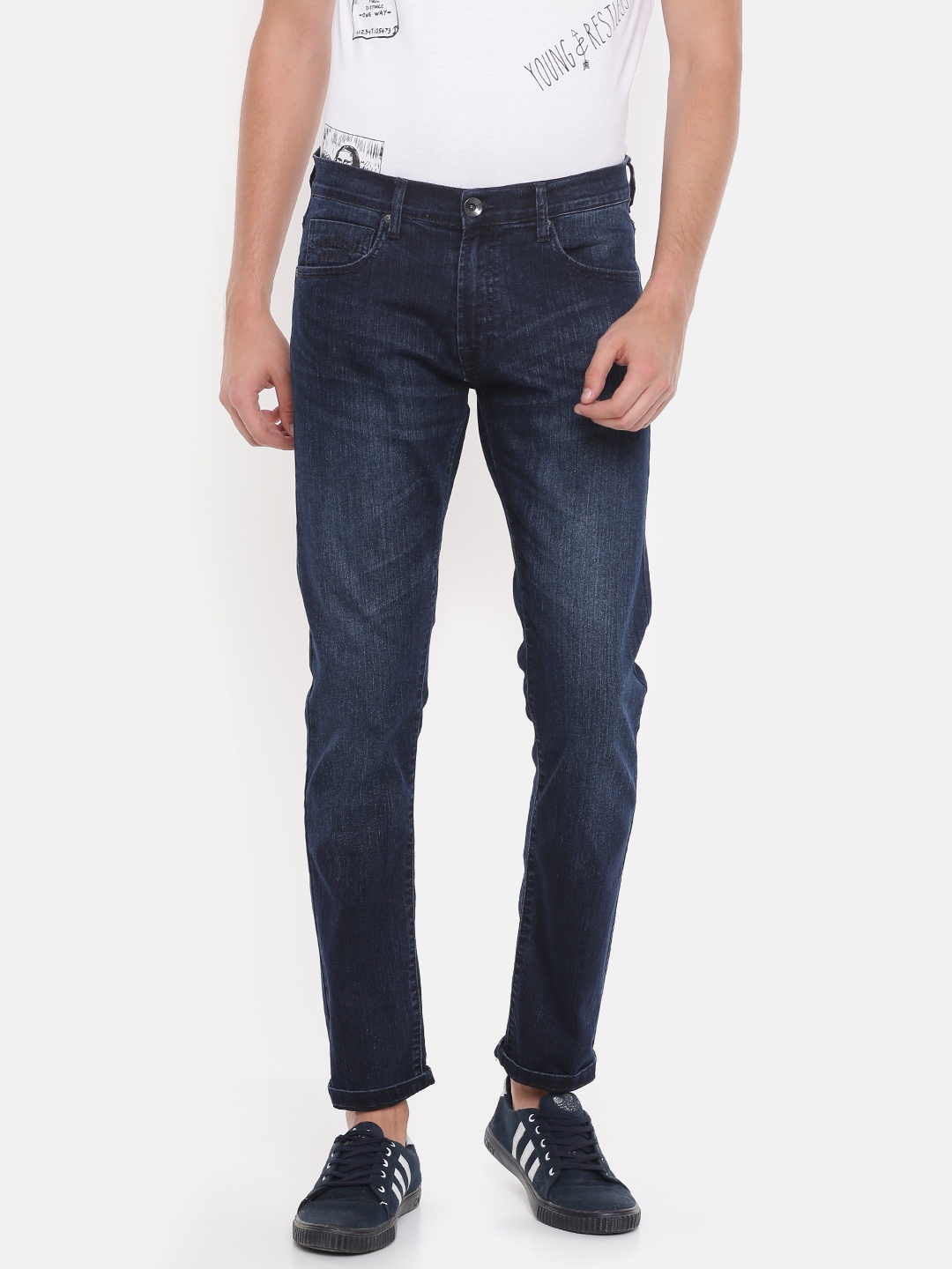 

Pepe Jeans Men Blue Vapour Slim Fit Low-Rise Clean Look Stretchable Jeans