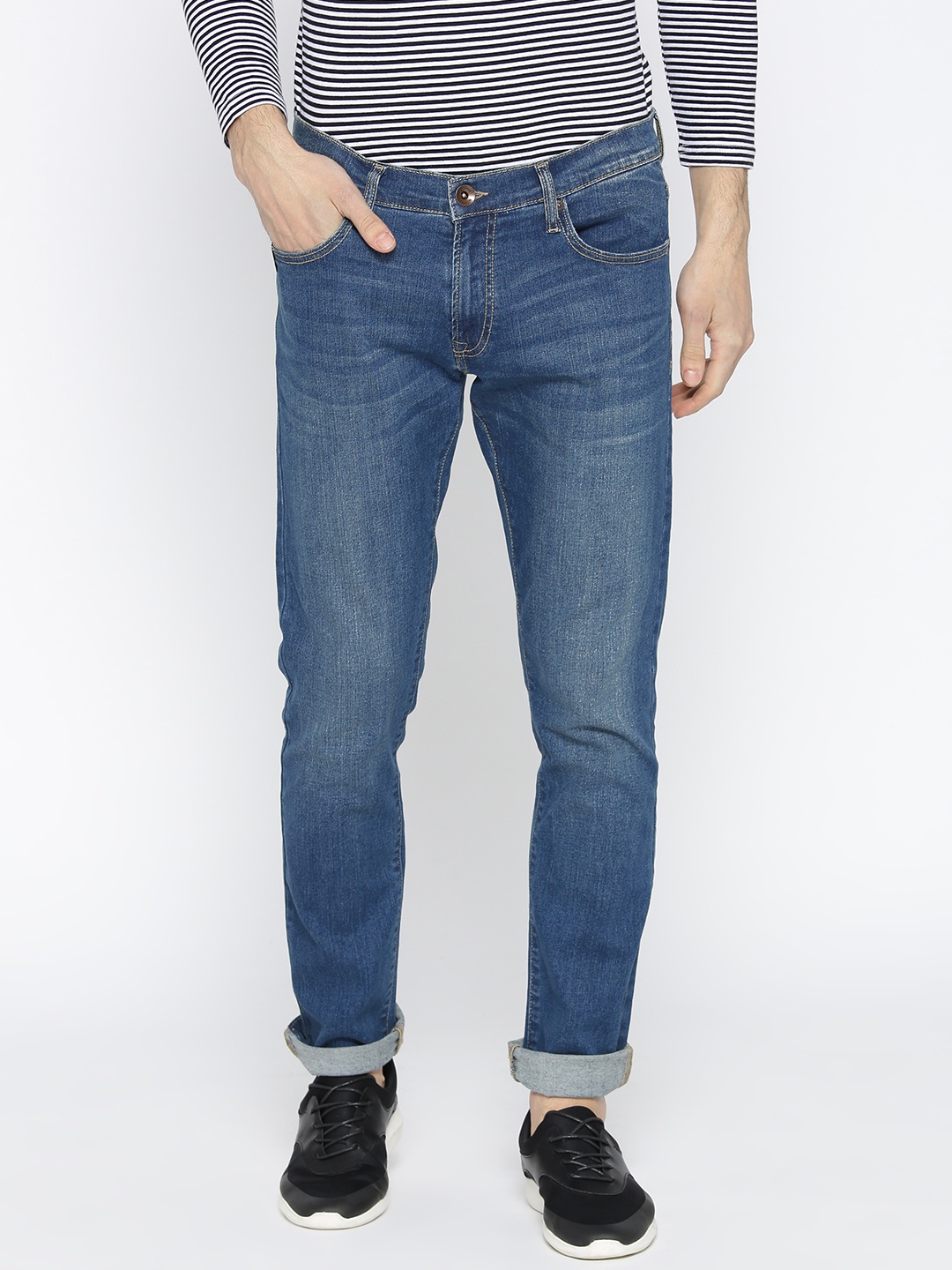 

Pepe Jeans Men Blue Slim Fit Low-Rise Clean Look Stretchable Jeans