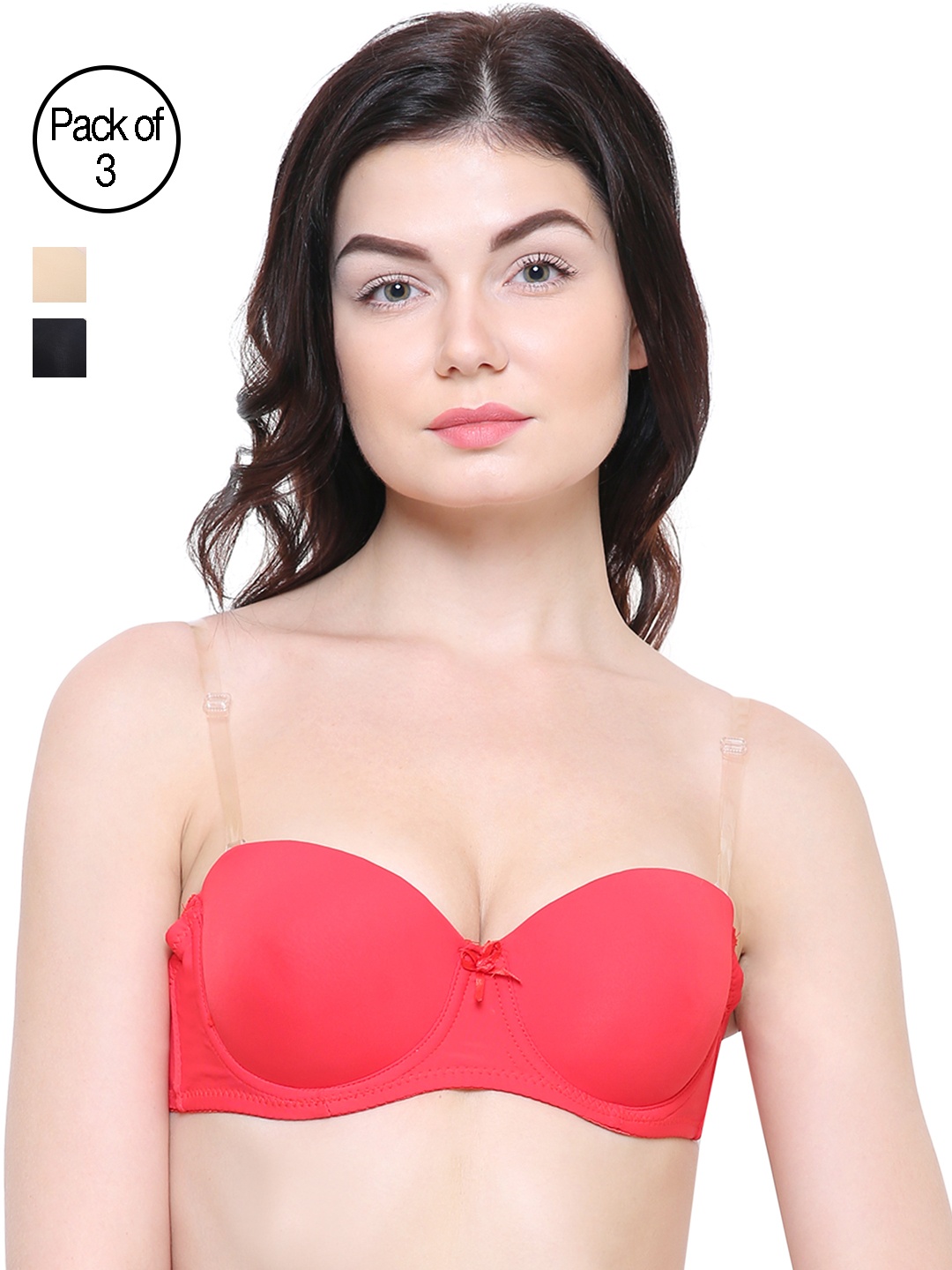 

Friskers Pack Of 3 Push-Up Bras O-990-01-03-09, Black