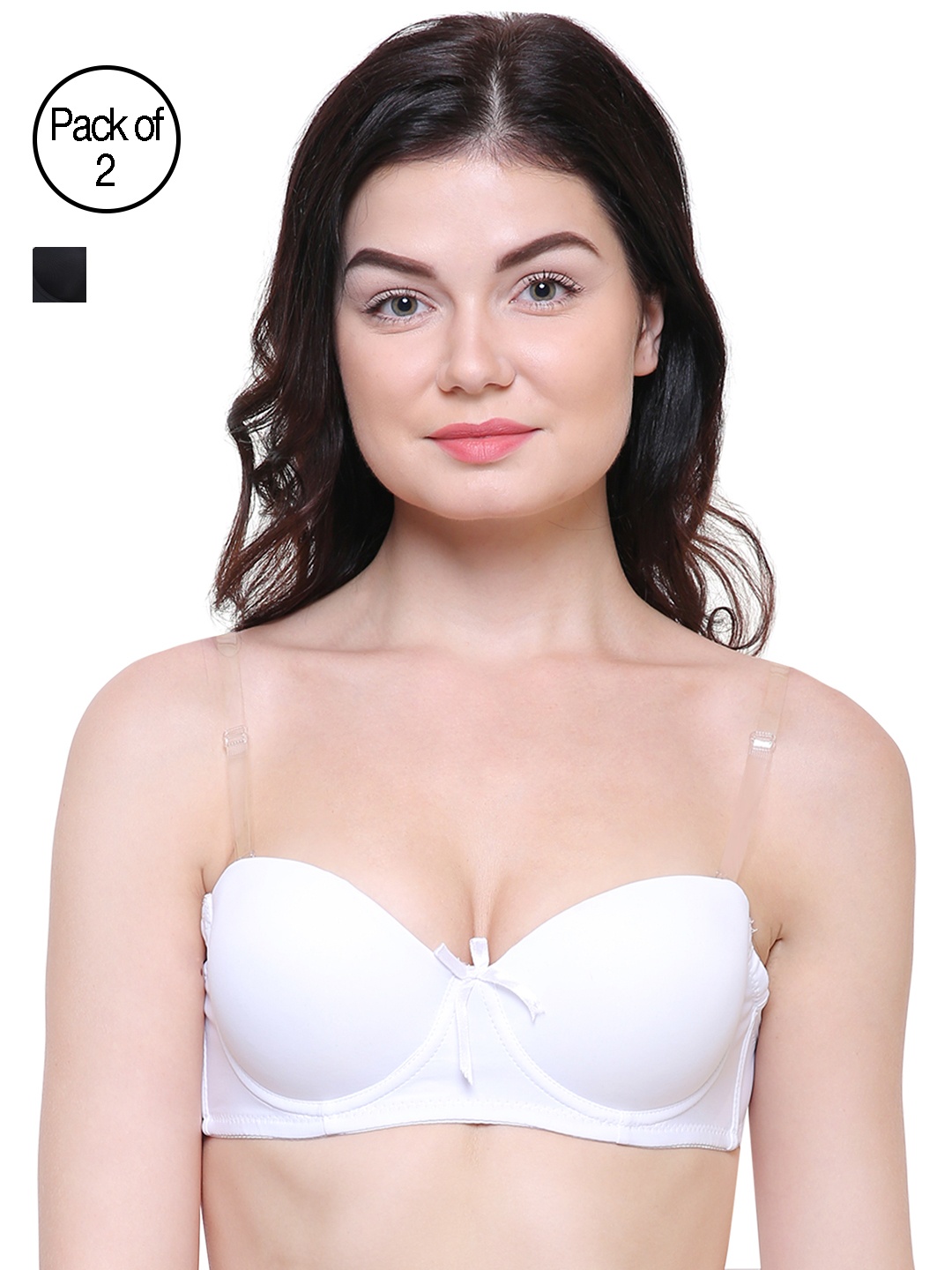 

Friskers Pack Of 2 Push-Up Bras O-990-01-02, Black