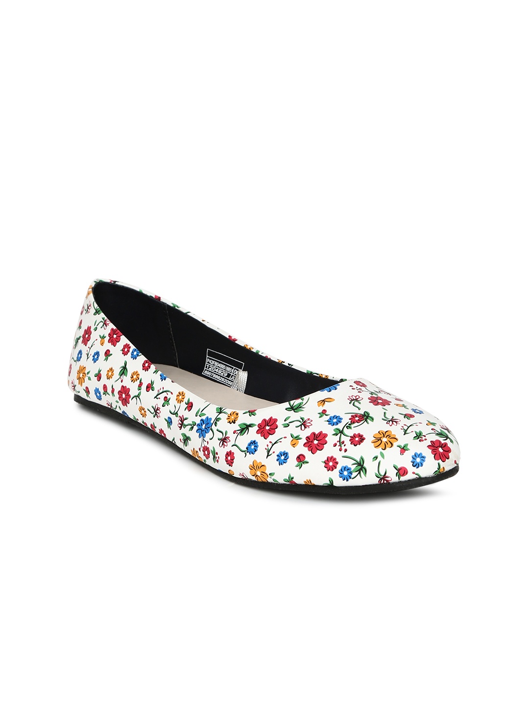 

People Women White Printed Ballerinas