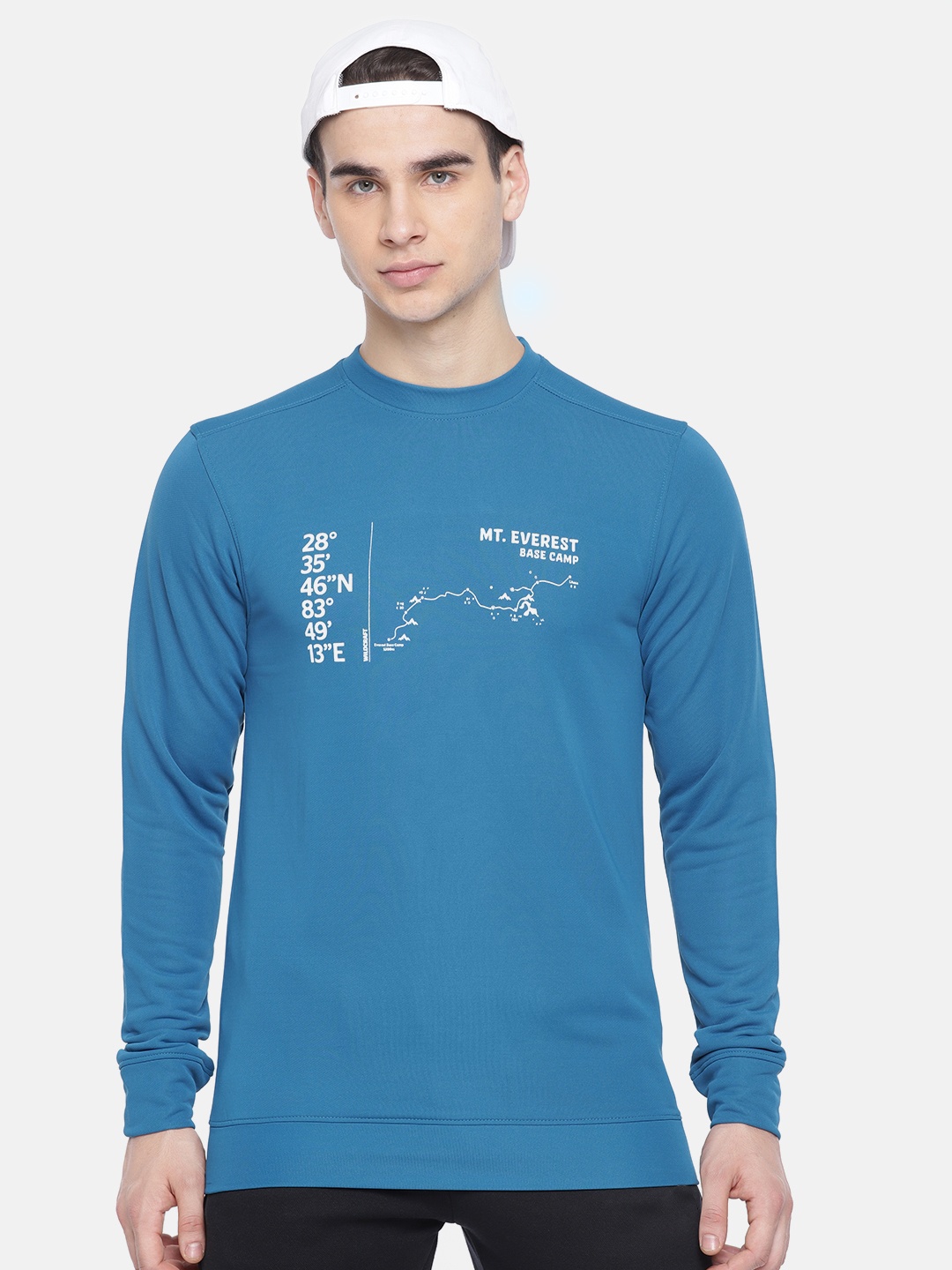 

Wildcraft Men Blue Printed Crew Sweatshirt