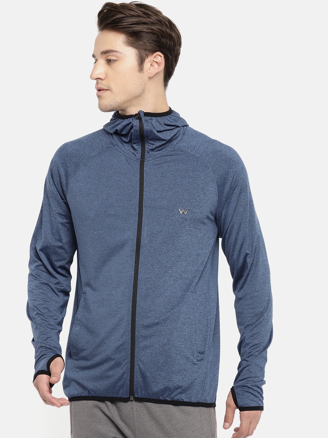 

Wildcraft Men Blue Solid Open Front Running Jacket