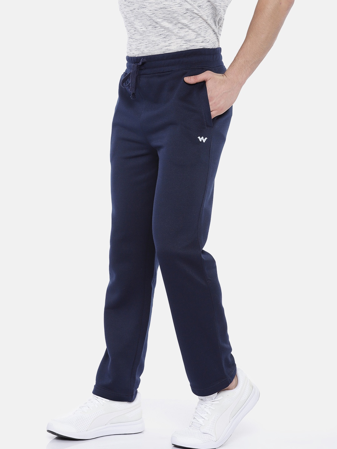 

Wildcraft Men Navy Solid Running Track Pants, Navy blue
