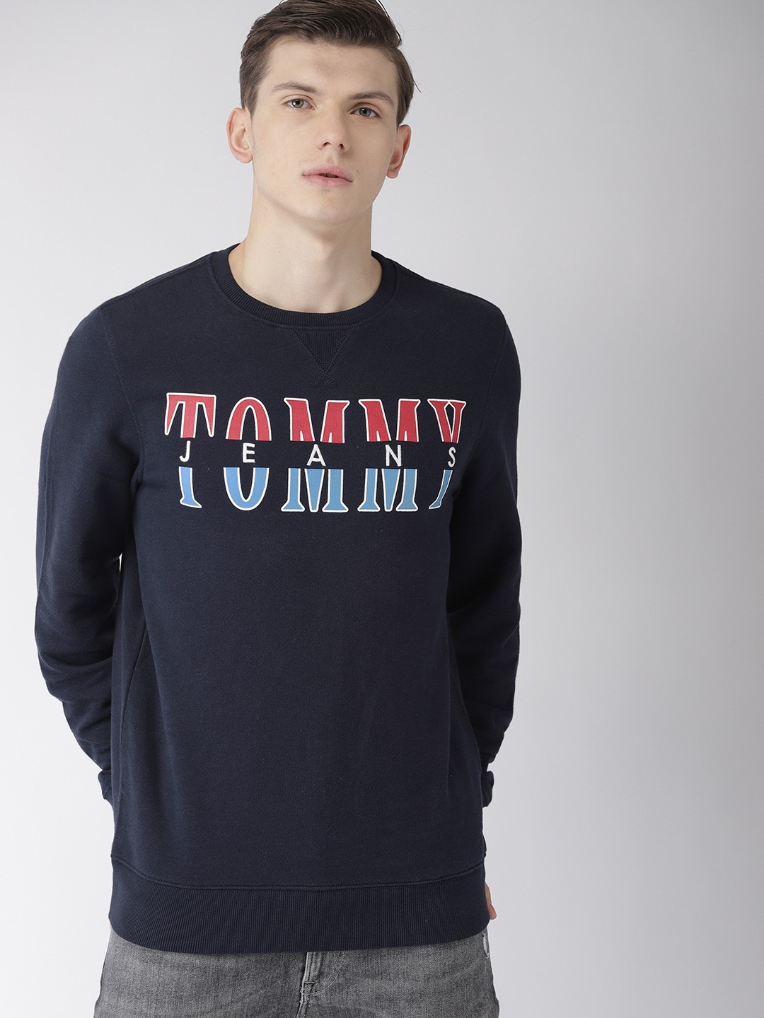 

Tommy Hilfiger Men Navy Blue Printed Sweatshirt