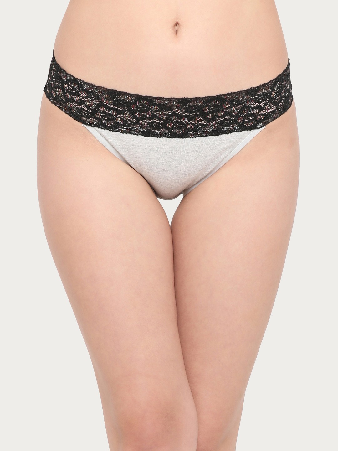 

Clovia Women Grey & Black Bikini Briefs PN2470P01XL