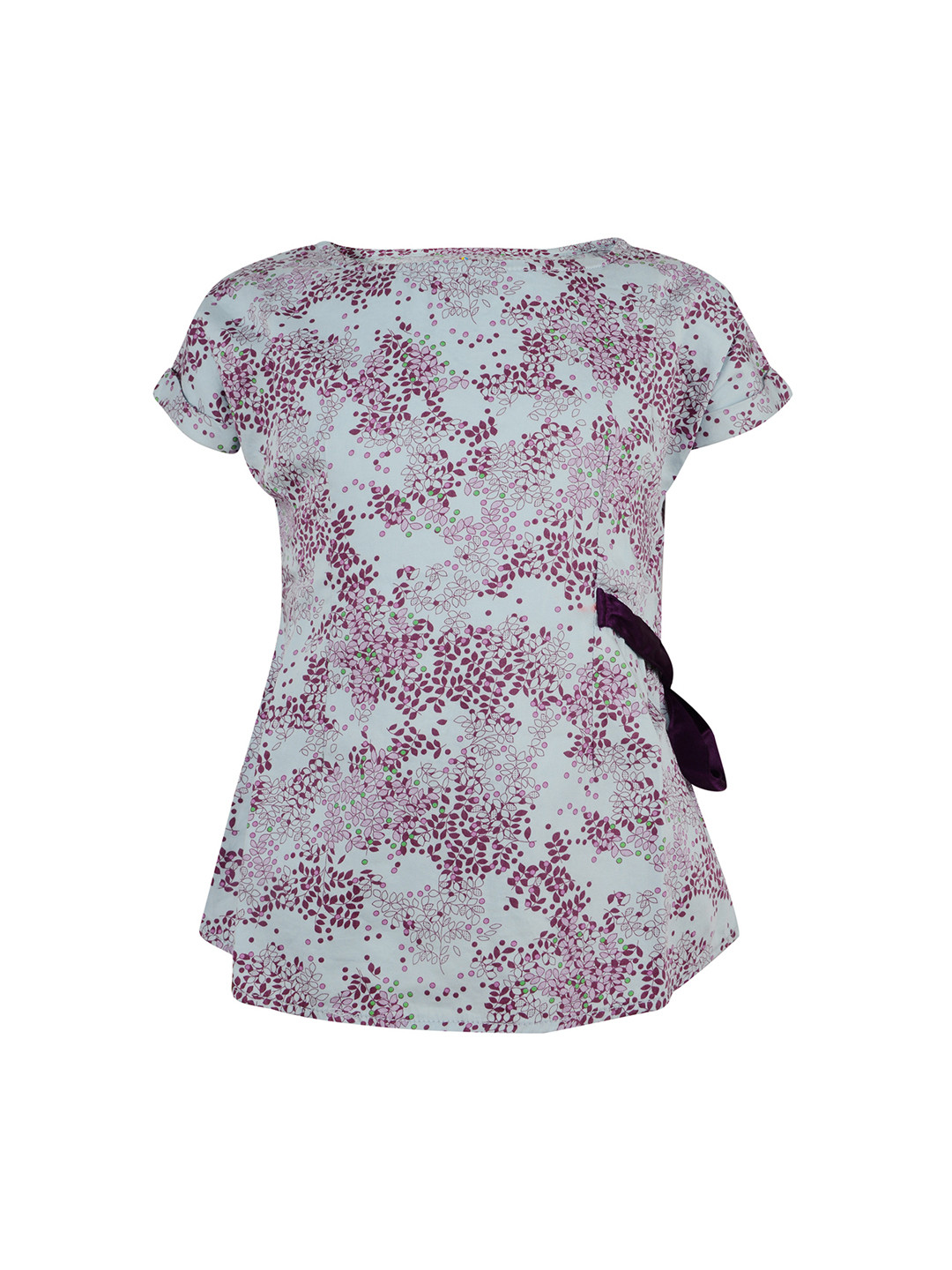 

TALES & STORIES Girls Maroon & White Printed Regular Fit Top