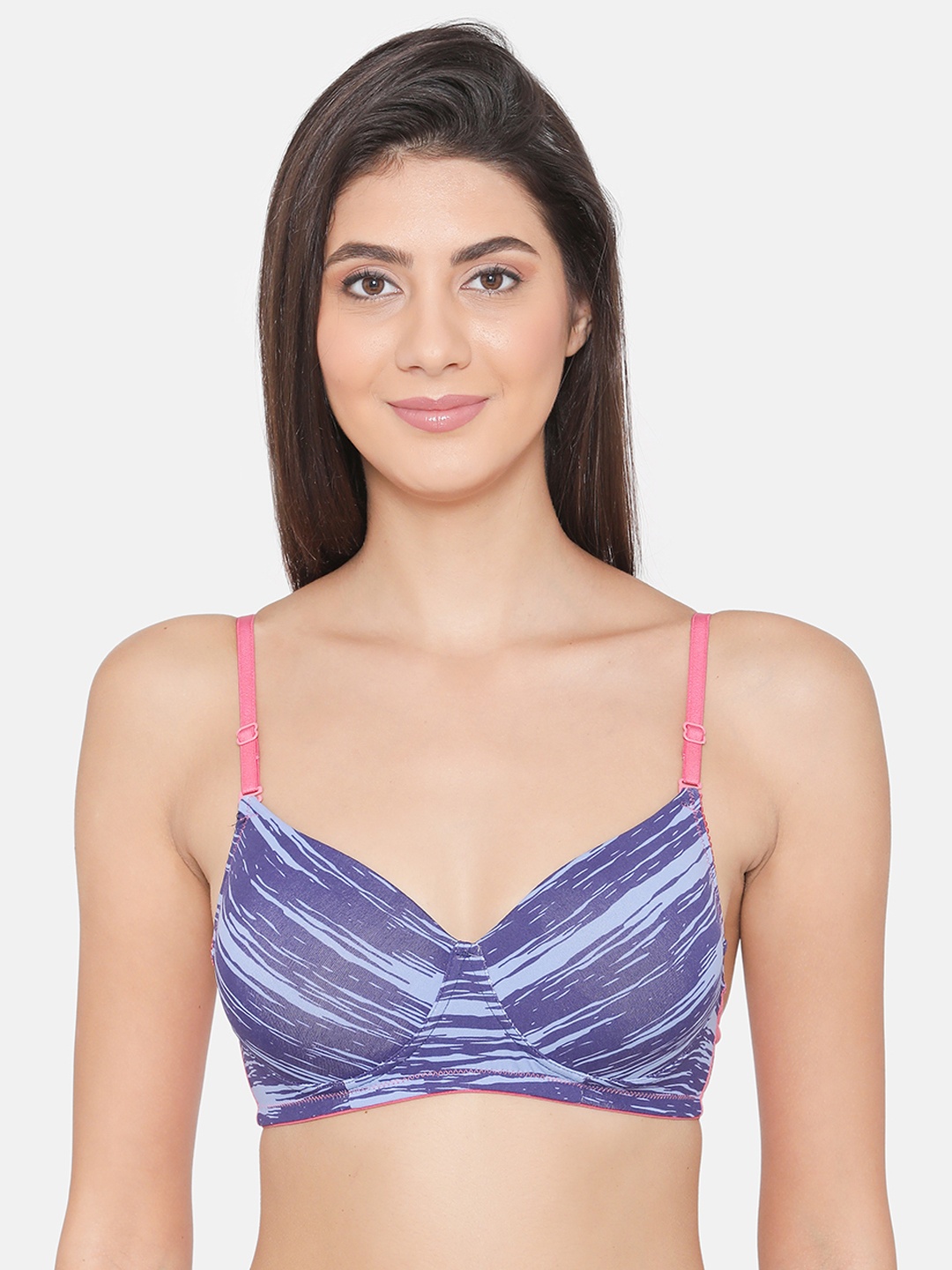 

Clovia Padded Non-Wired T-Shirt Bra With Detachable Straps, Blue