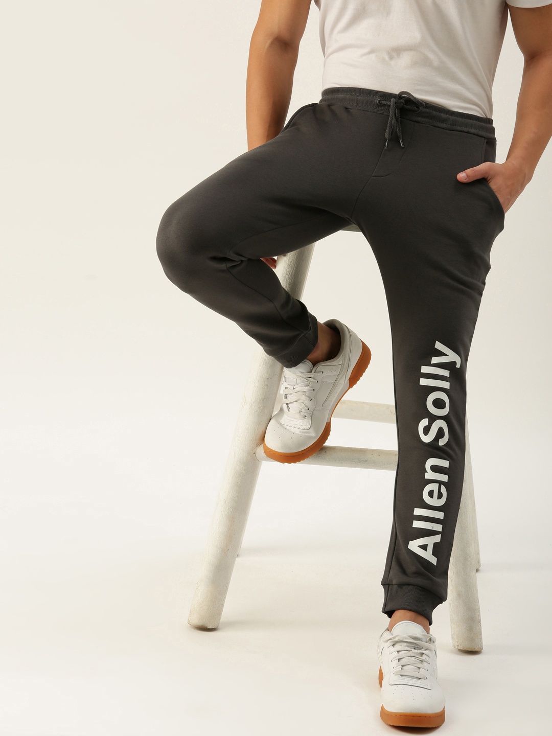 

Allen Solly Sport Men Charcoal Grey Printed Joggers