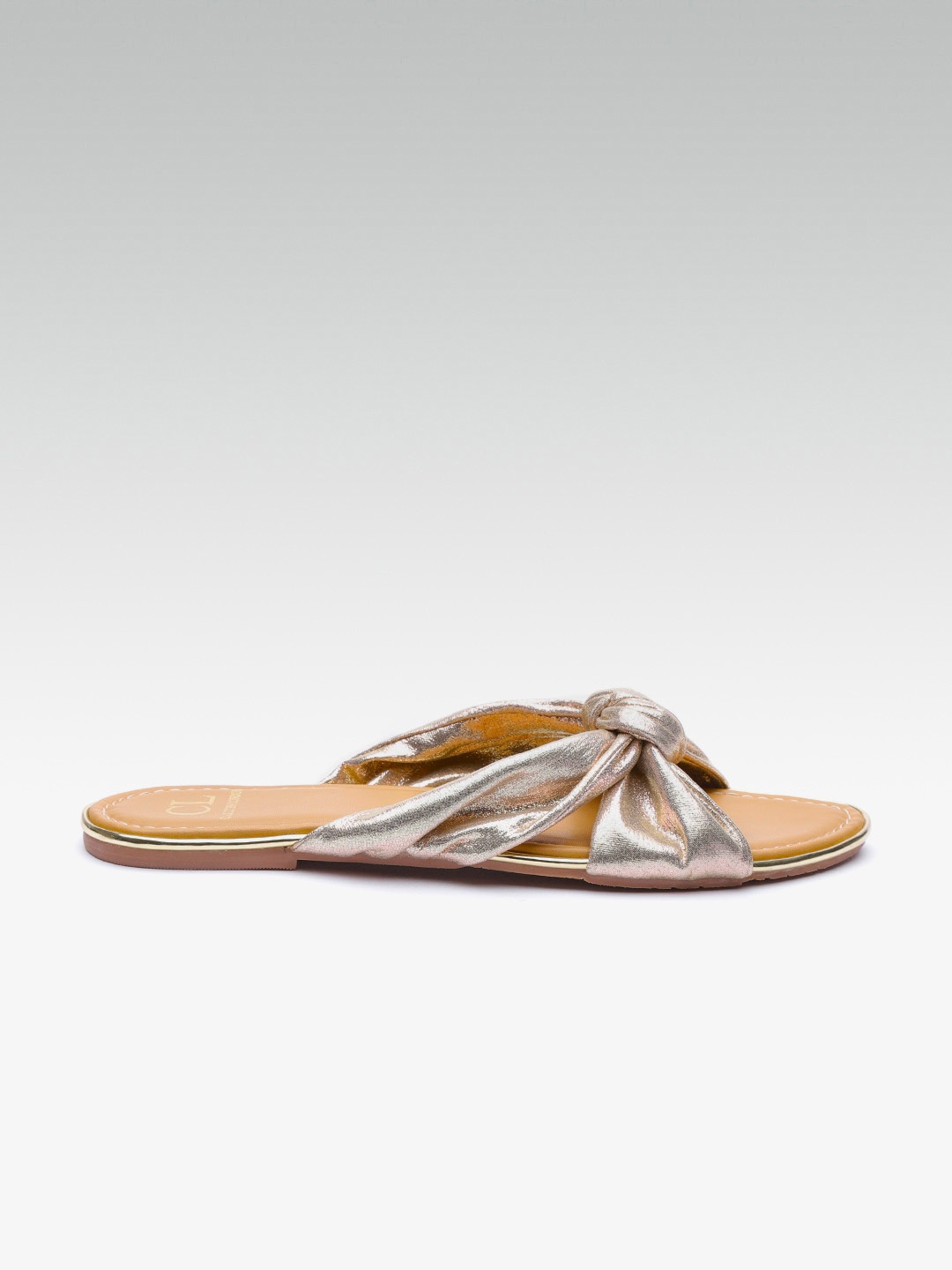 

Carlton London Women Gold-Toned Open Toe Flats