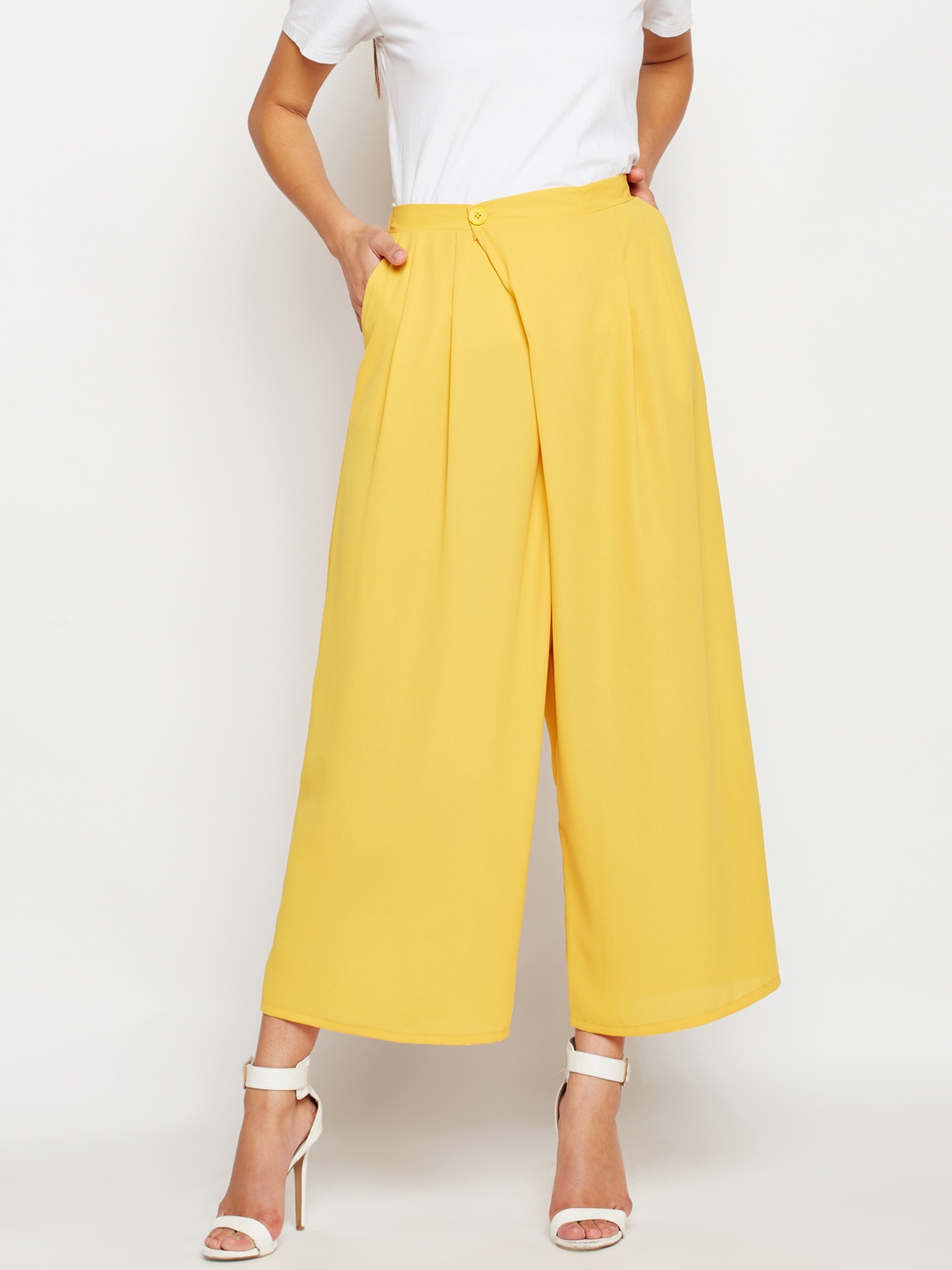 

Oxolloxo Women Yellow Solid Palazzos