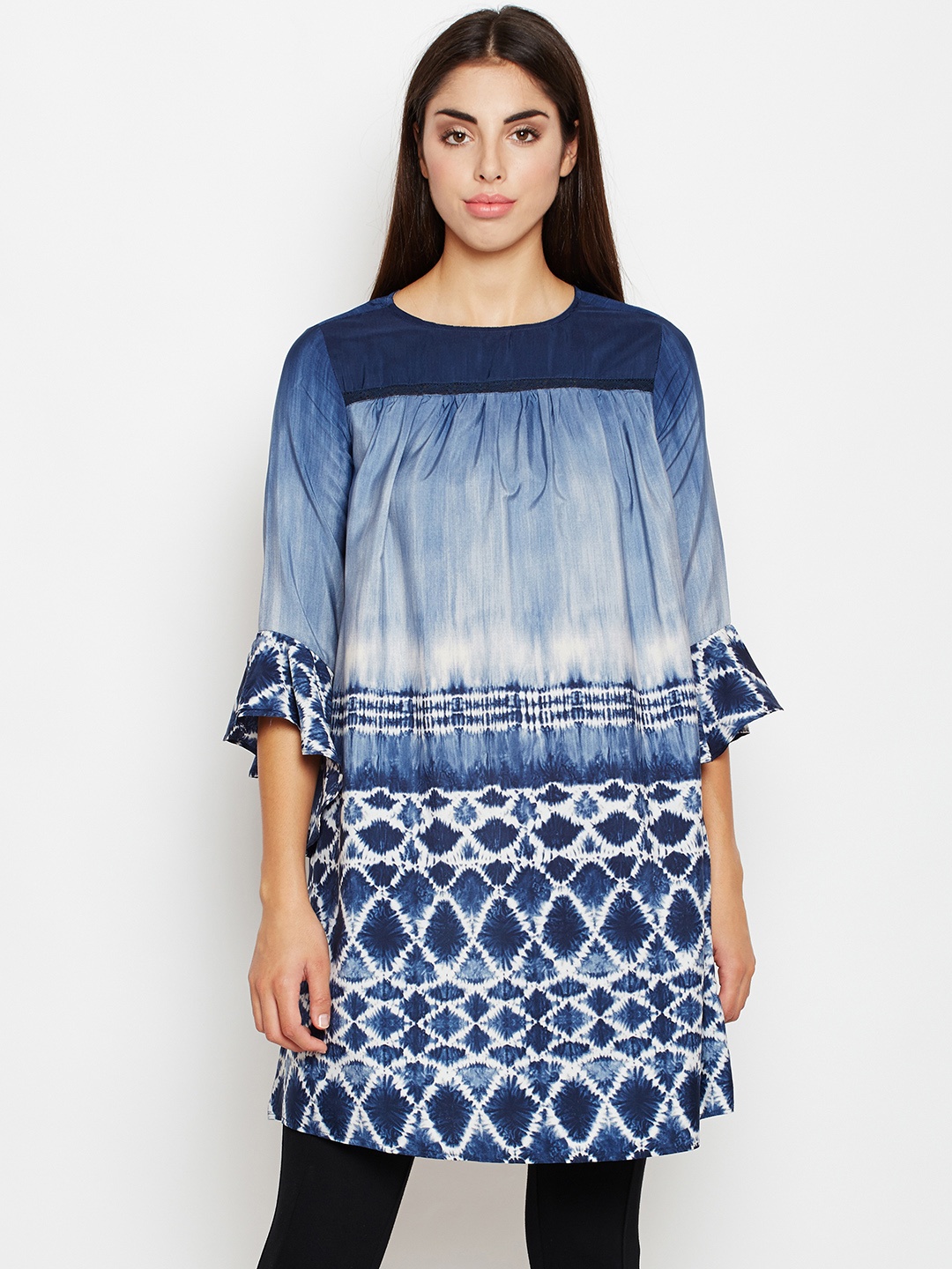 

Oxolloxo Blue & White Printed Tunic