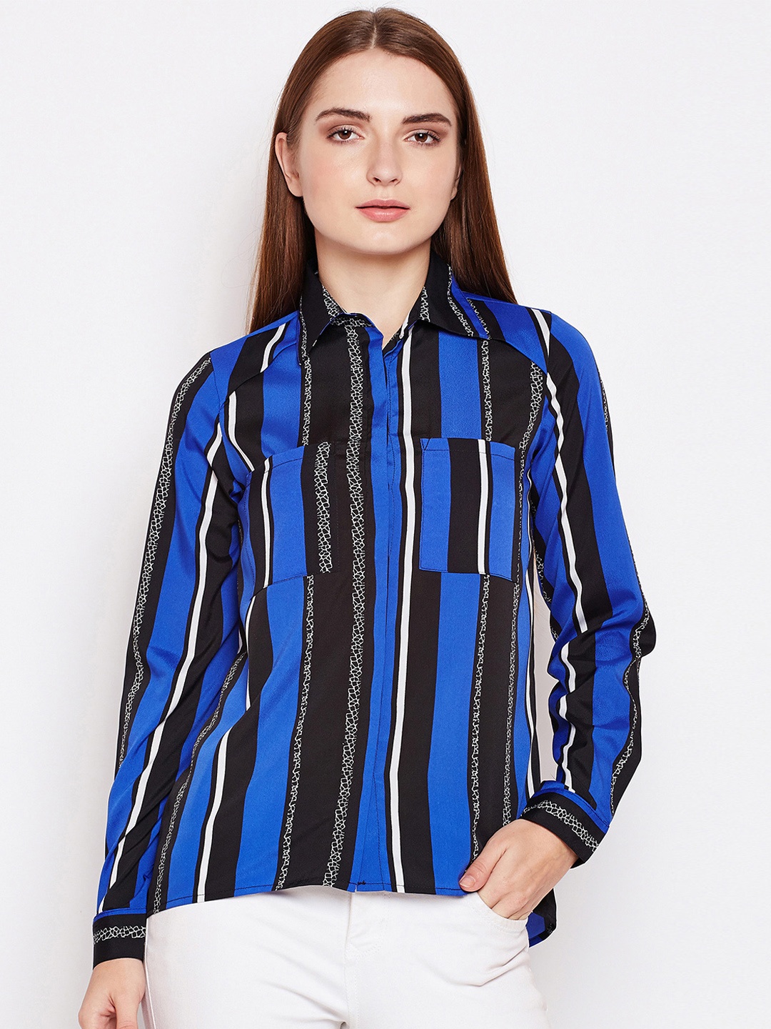

Oxolloxo Striped Perda Multi Style Shirt, Blue