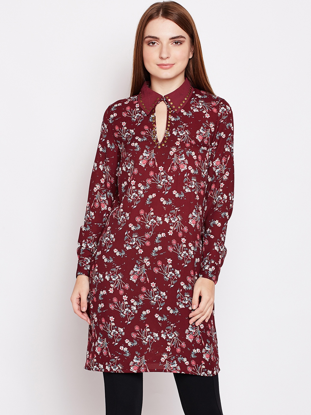 

Oxolloxo Maroon Printed Tunic