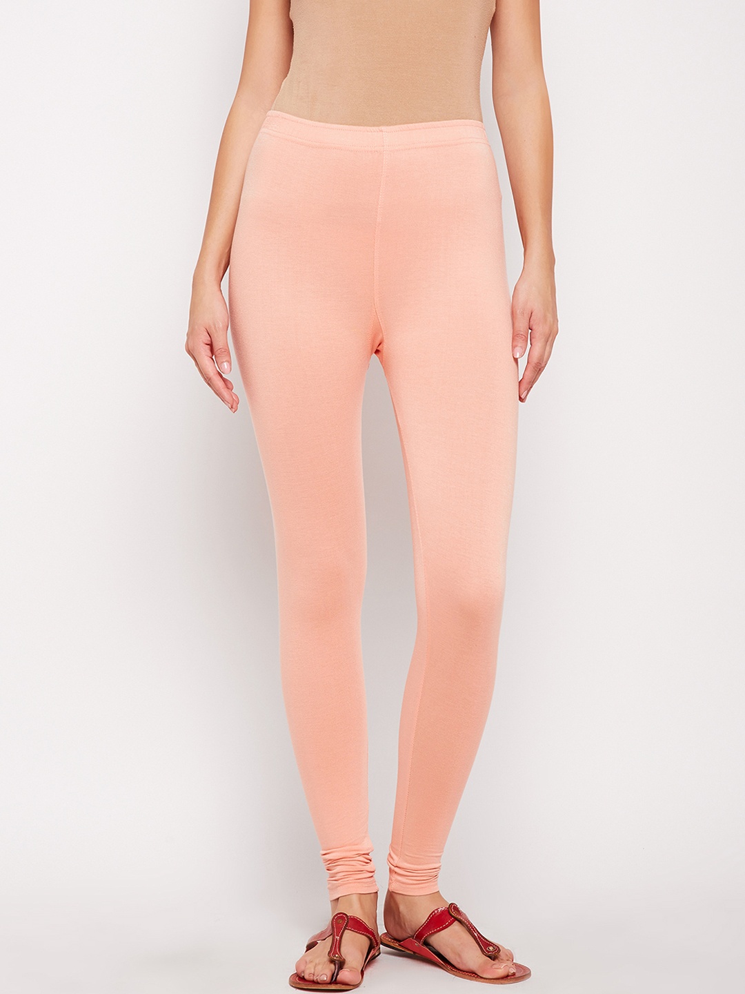 

Be Indi Women Peach-Coloured Churidar-Length Leggings