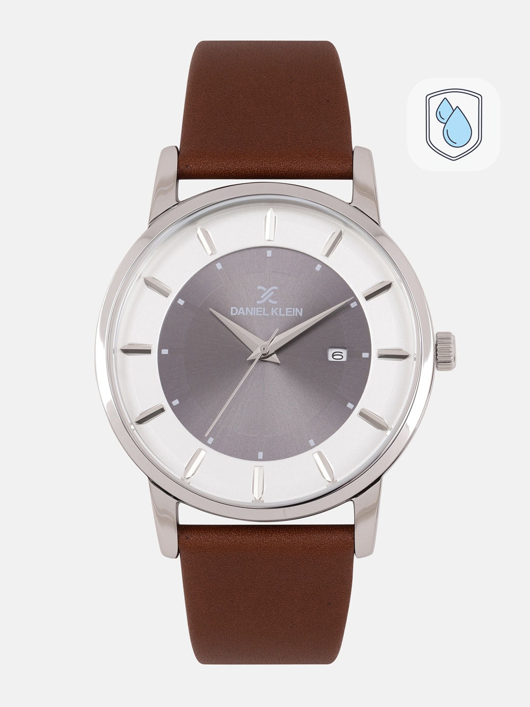 

Daniel Klein Men Silver-Toned Genuine Leather Analogue Watch DK11847-4