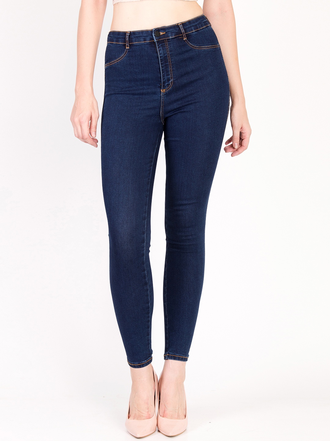 

Kotty Women Navy Blue Skinny Fit High-Rise Clean Look Jeans